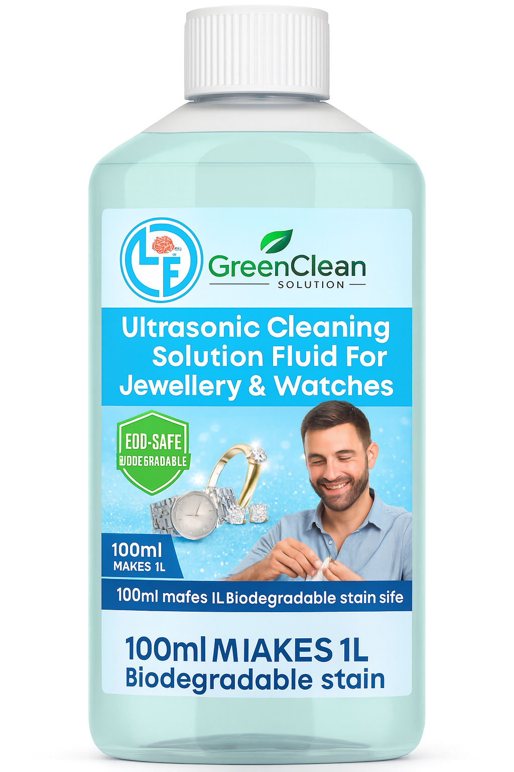 Ultrasonic Cleaning Solution for Jewellery & Watches 1L